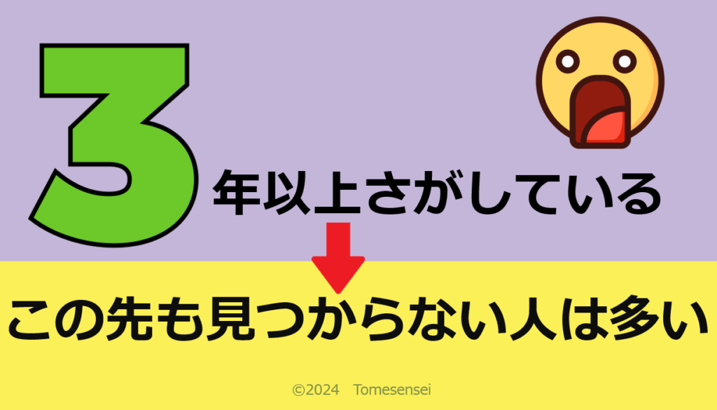 3年以上探している人はこの先も見つからないことが多い