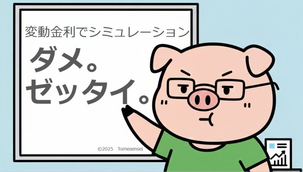 変動金利でシミュレーション...ダメ。ゼッタイ。