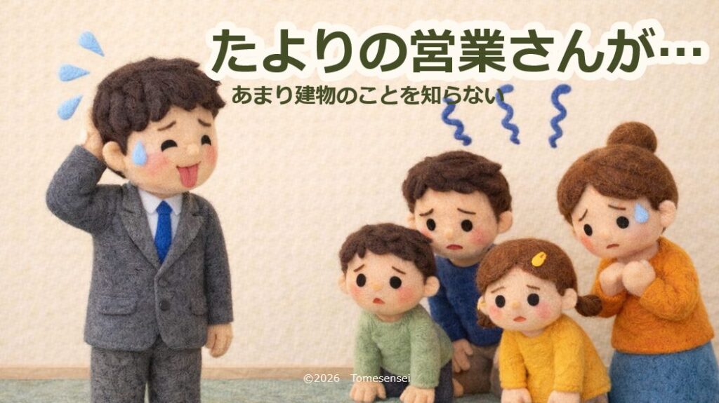 たよりの営業さんが…あまり建物のことを知らない